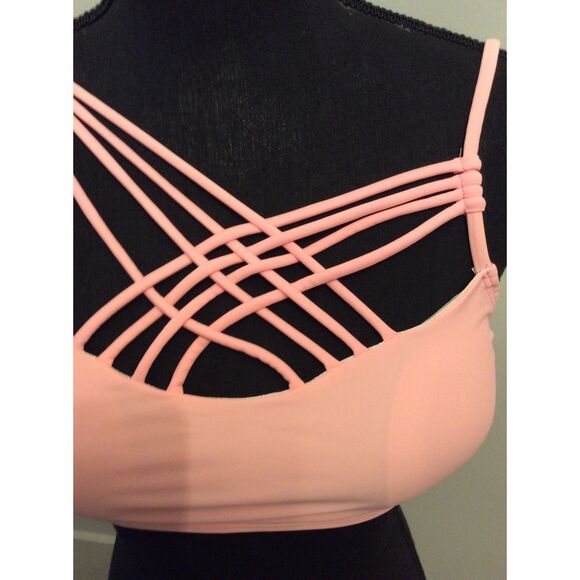 New NWT Cupshe Medium M Neon Pink Cross Front Swim top - Picture 1 of 4